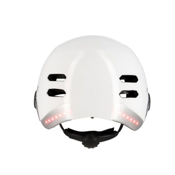 Optimiz casque urbain 0390 blanc avec clignotants